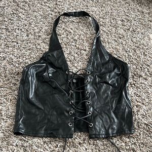 LEATHER CROP TOP